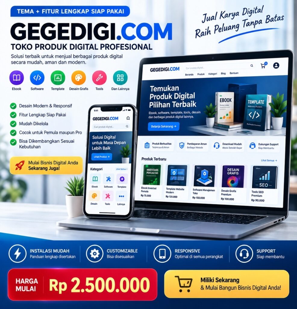 GEGEDIGI.COM β Situs Toko Produk Digital Profesional Siap Bisnis